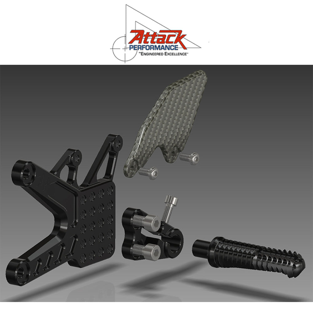 2015-2025年式 ヤマハ ＹＺＦ－Ｒ１用 アタックパフォーマンス製リアセット(ブラック)　Attack Performance REARSET KIT WITH SHIFT LEVER, YZF R1 15- , BLACK (消費税、送料込み)  SKU 121110B