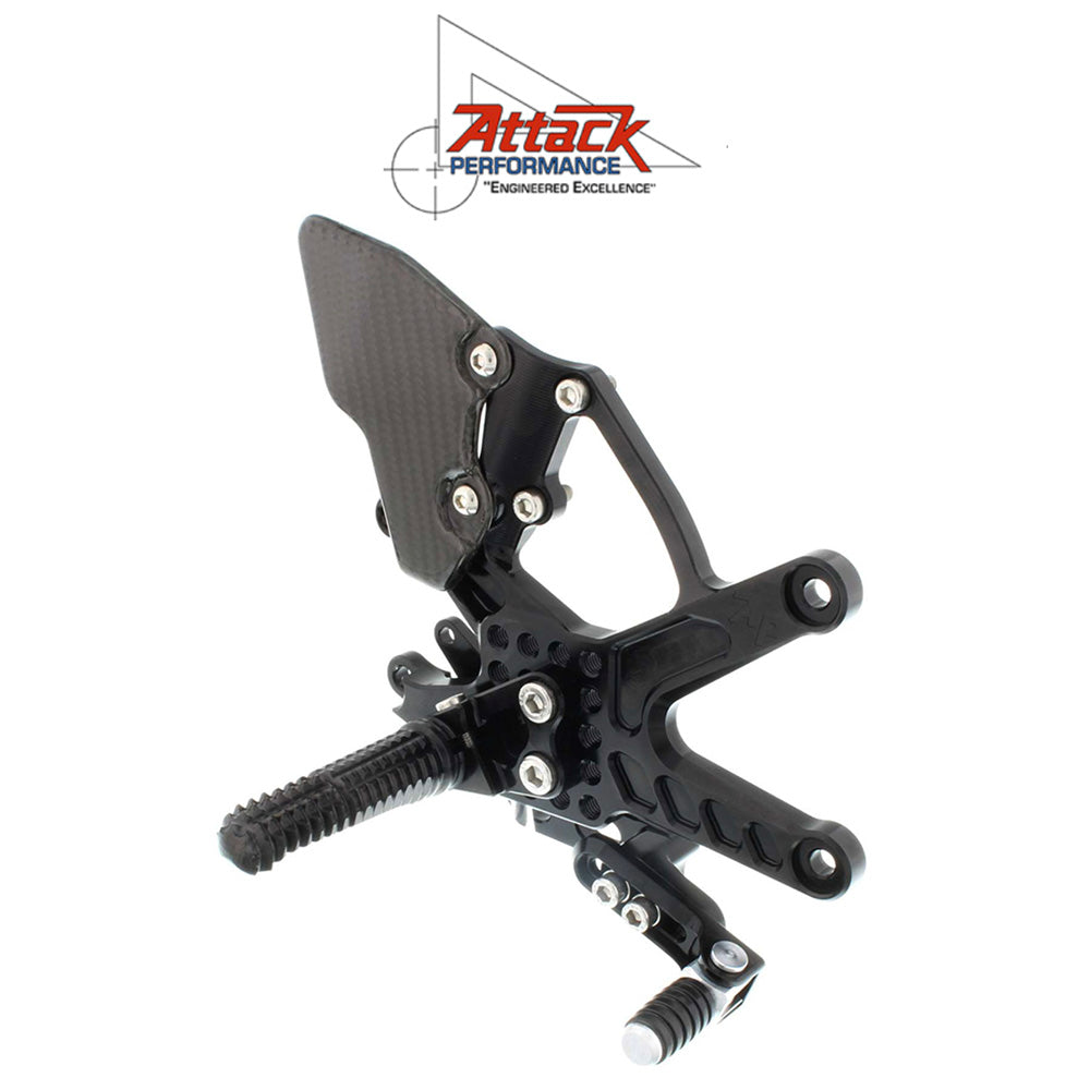 2015-2025年式 ヤマハ ＹＺＦ－Ｒ１用 アタックパフォーマンス製リアセット(ブラック)　Attack Performance REARSET KIT WITH SHIFT LEVER, YZF R1 15- , BLACK (消費税、送料込み)  SKU 121110B