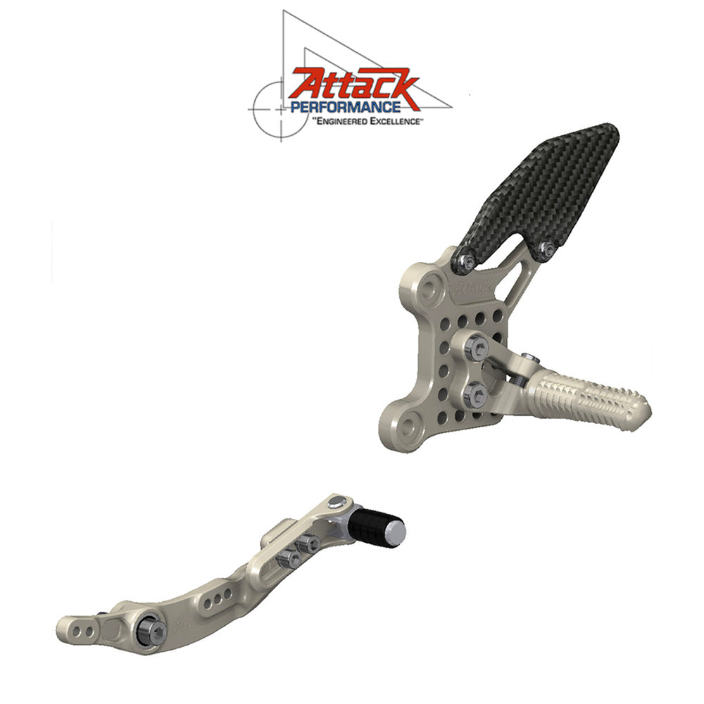 2025年式以降 ヤマハ YZF-R9用 アタックパフォーマンス製リアセット(エアロハード)　Attack Performance REAR SET KIT, YZF R9, AERO HARD (消費税、送料込み)  SKU 125110G