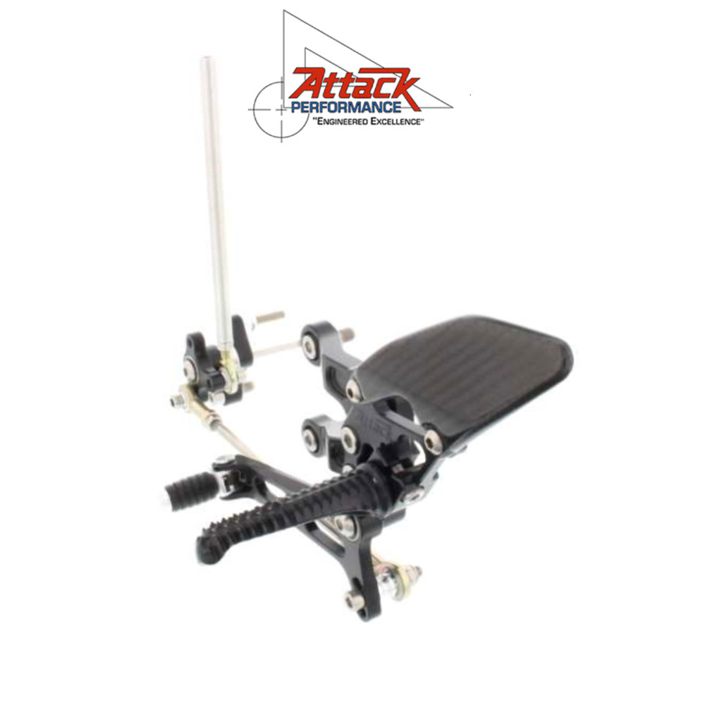 2007-2024年式 ホンダ ＣＢＲ６００ＲＲ用 アタックパフォーマンス製リアセット(ブラック)　Attack Performance REAR SET KIT, HON CBR600RR 07- , BLACK (消費税、送料込み)