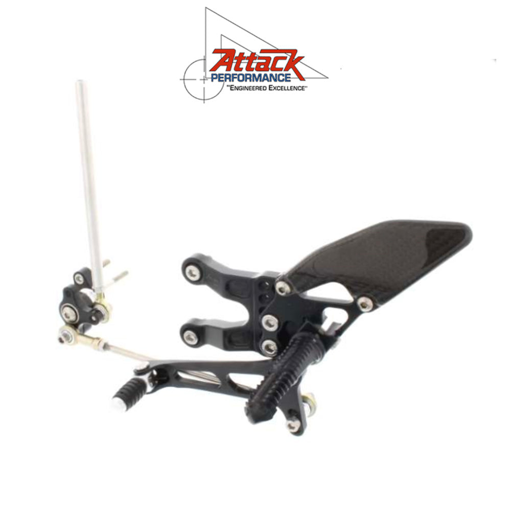 2007-2024年式 ホンダ ＣＢＲ６００ＲＲ用 アタックパフォーマンス製リアセット(ブラック)　Attack Performance REAR SET KIT, HON CBR600RR 07- , BLACK (消費税、送料込み)