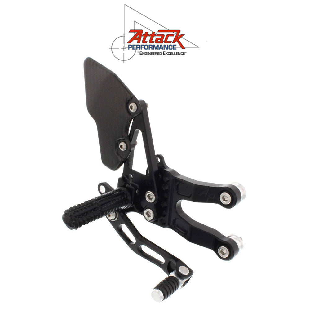 2007-2024年式 ホンダ ＣＢＲ６００ＲＲ用 アタックパフォーマンス製リアセット(ブラック)　Attack Performance REAR SET KIT, HON CBR600RR 07- , BLACK (消費税、送料込み)
