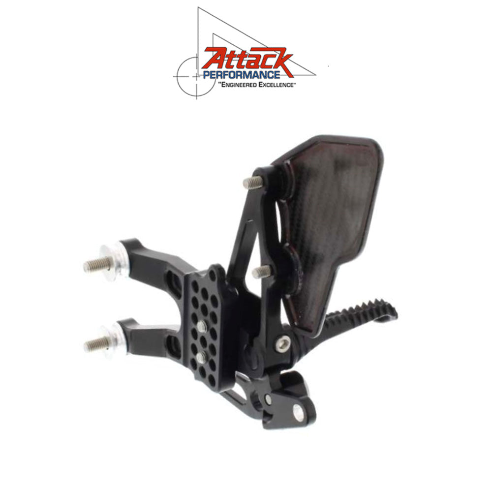 2007-2024年式 ホンダ ＣＢＲ６００ＲＲ用 アタックパフォーマンス製リアセット(ブラック)　Attack Performance REAR SET KIT, HON CBR600RR 07- , BLACK (消費税、送料込み)