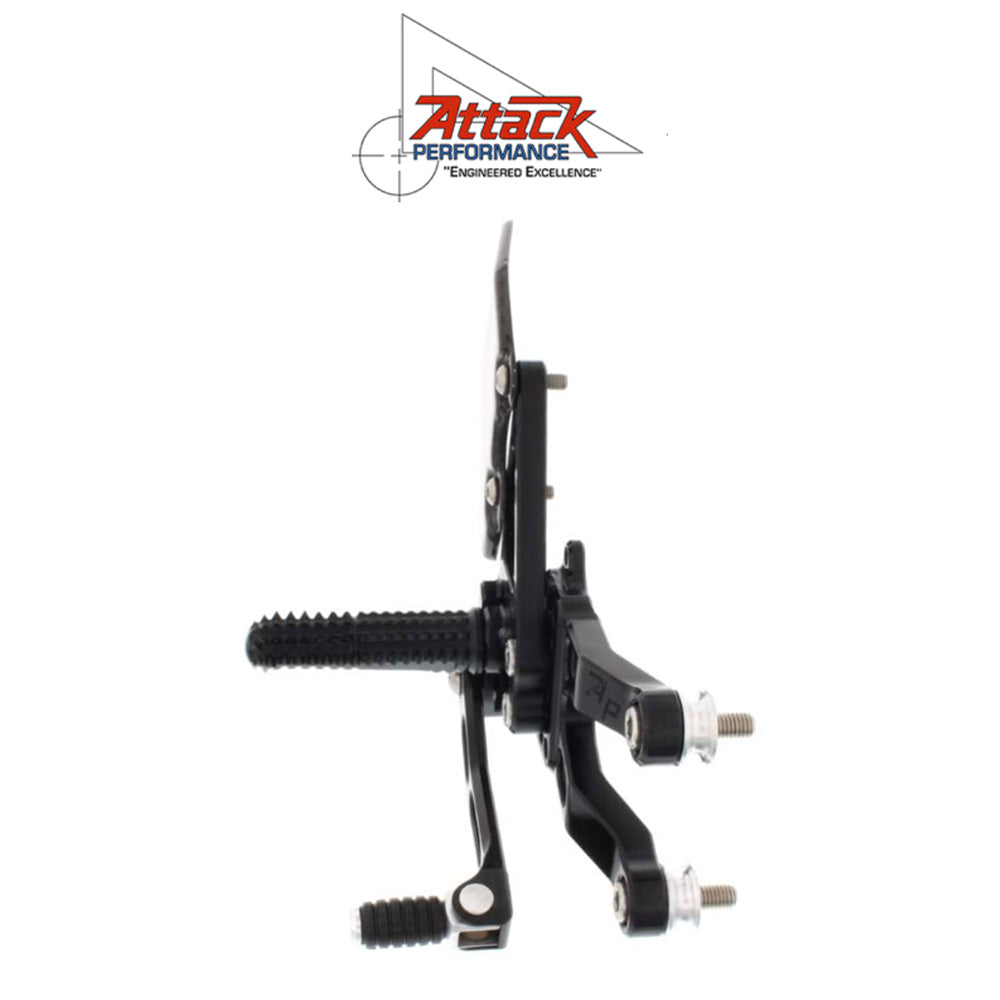 2007-2024年式 ホンダ ＣＢＲ６００ＲＲ用 アタックパフォーマンス製リアセット(ブラック)　Attack Performance REAR SET KIT, HON CBR600RR 07- , BLACK (消費税、送料込み)