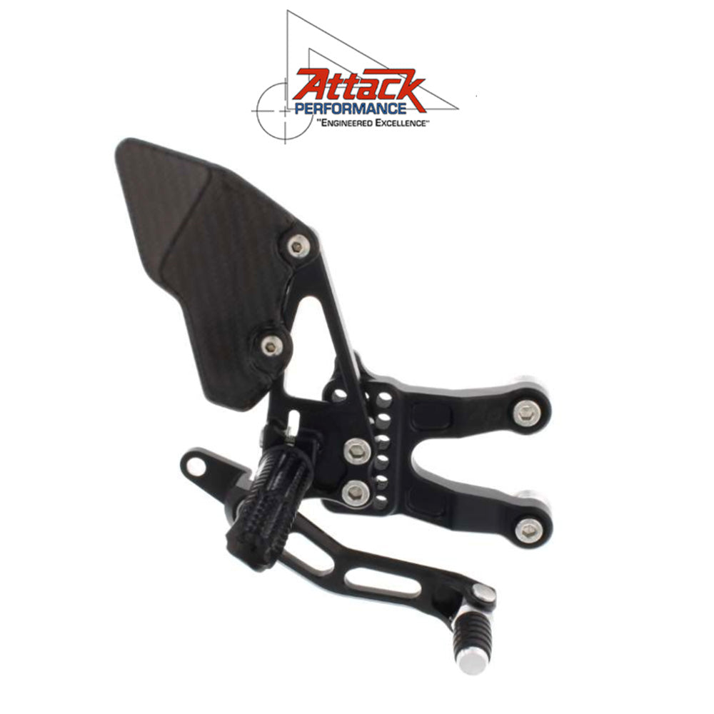 2007-2024年式 ホンダ ＣＢＲ６００ＲＲ用 アタックパフォーマンス製リアセット(ブラック)　Attack Performance REAR SET KIT, HON CBR600RR 07- , BLACK (消費税、送料込み)