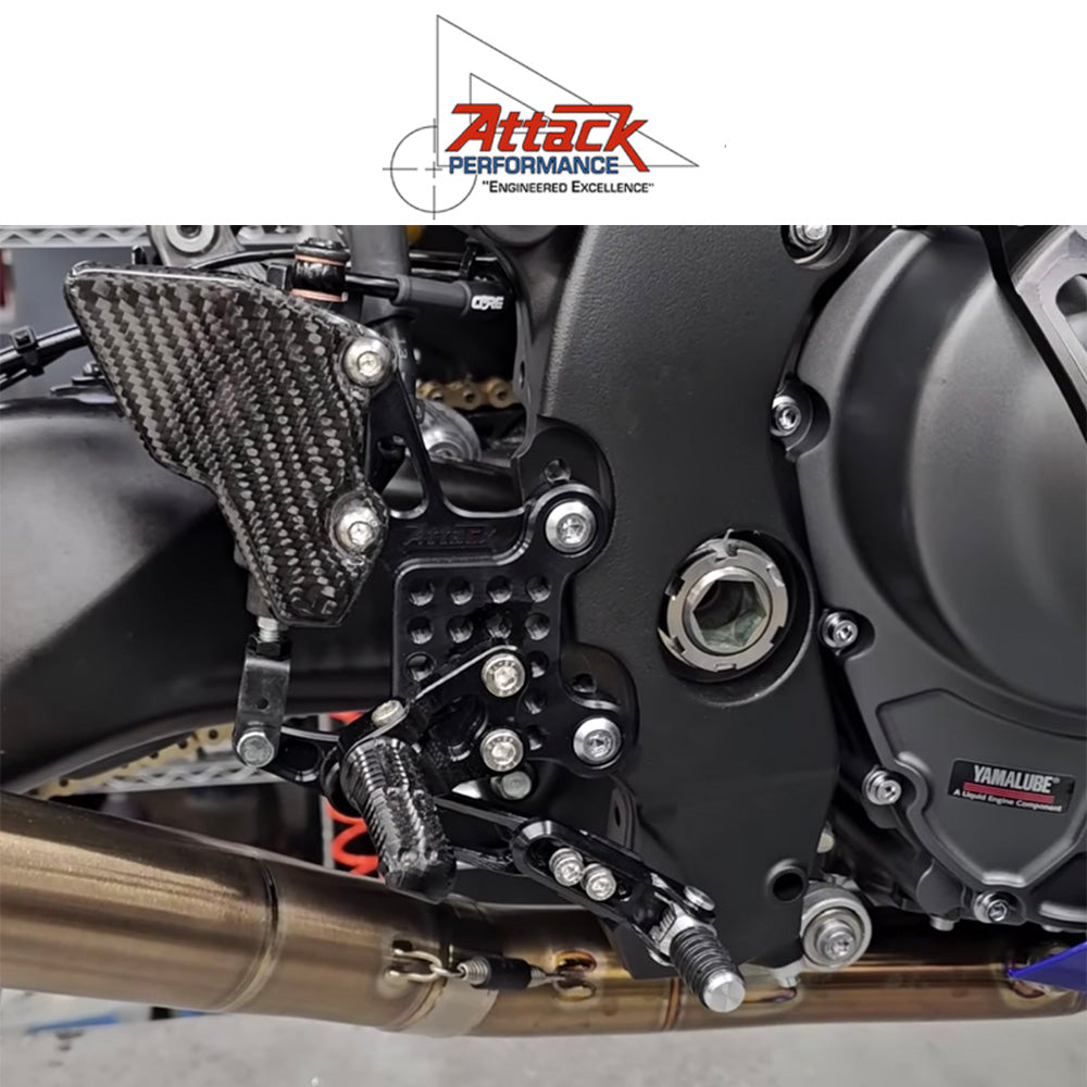 2025年式以降 ヤマハ YZF-R9用 アタックパフォーマンス製リアセット(ブラック)　Attack Performance REAR SET KIT, YZF R9, BLACK (消費税、送料込み)  SKU 125110B