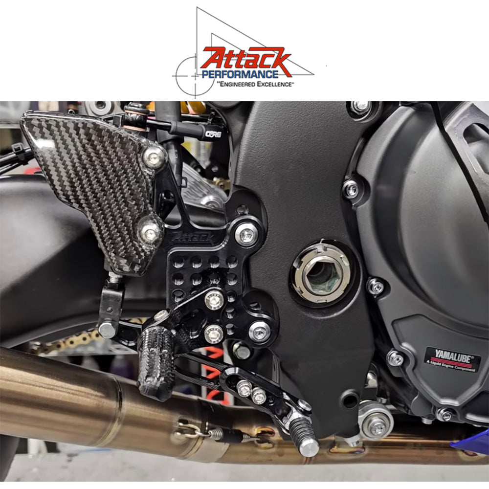2025年式以降 ヤマハ YZF-R9用 アタックパフォーマンス製リアセット(ブラック)　Attack Performance REAR SET KIT, YZF R9, BLACK (消費税、送料込み)  SKU 125110B