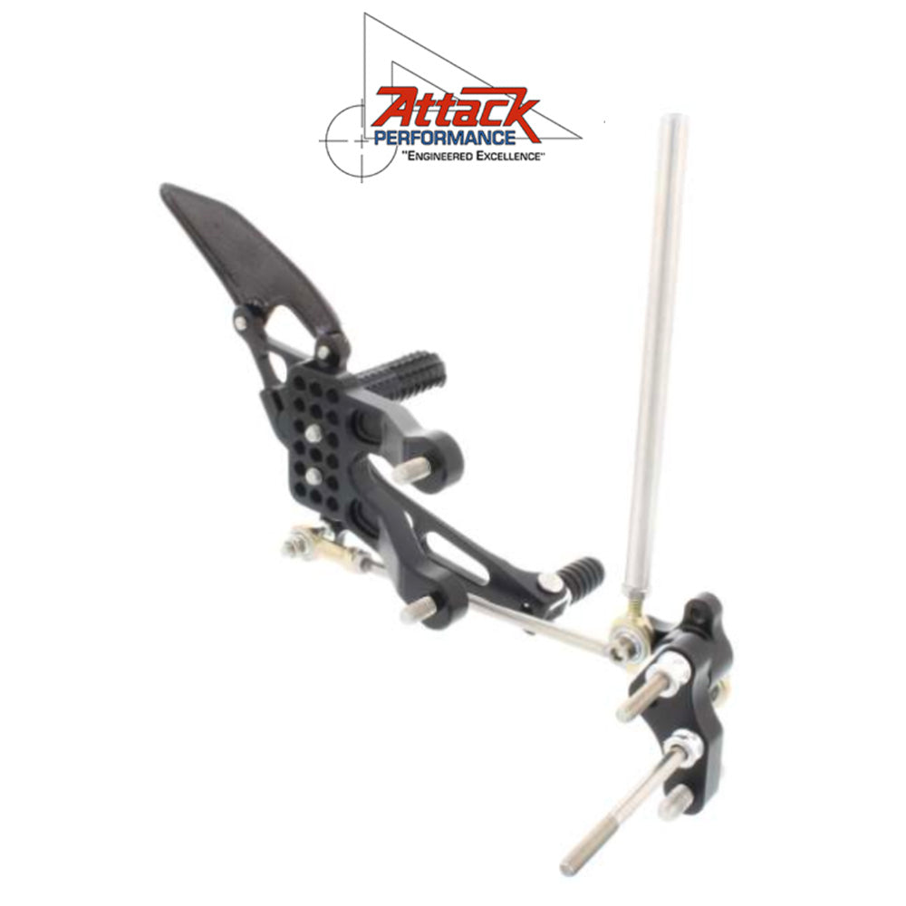 2007-2024年式 ホンダ ＣＢＲ６００ＲＲ用 アタックパフォーマンス製リアセット(ブラック)　Attack Performance REAR SET KIT, HON CBR600RR 07- , BLACK (消費税、送料込み)