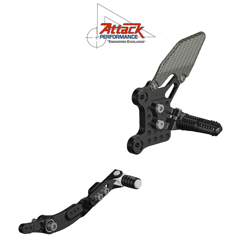 2025年式以降 ヤマハ YZF-R9用 アタックパフォーマンス製リアセット(ブラック)　Attack Performance REAR SET KIT, YZF R9, BLACK (消費税、送料込み)  SKU 125110B