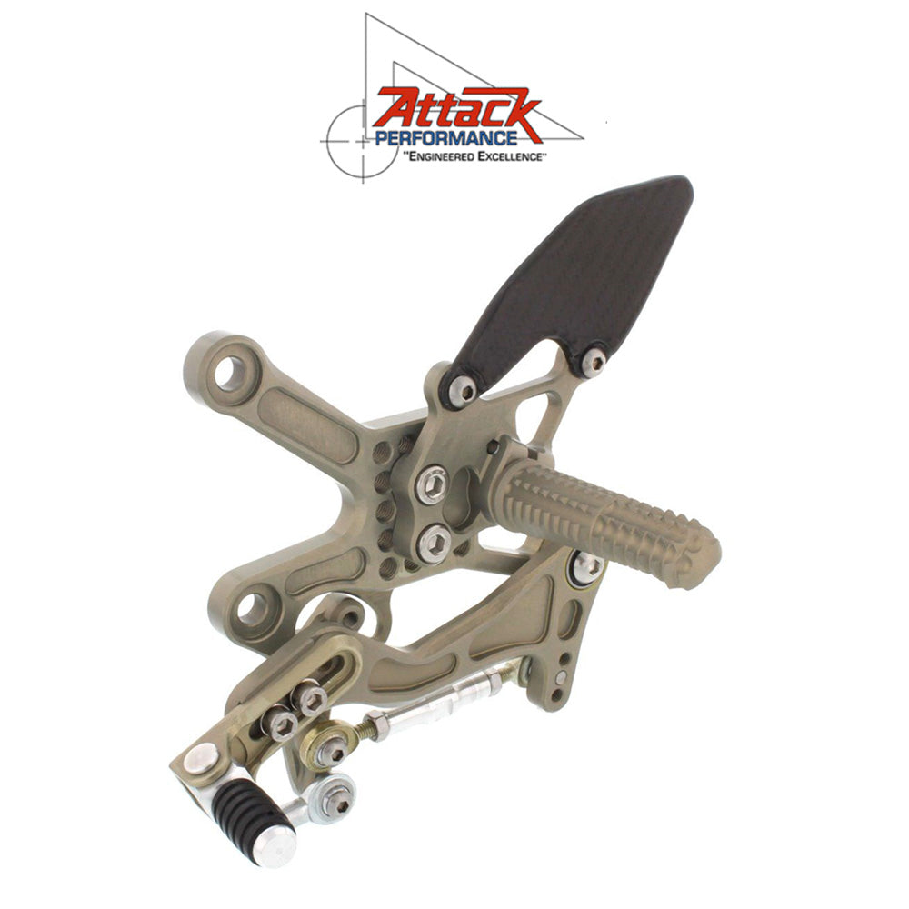 2016-2025年式 カワサキ Ｎｉｎｊａ ＺＸ－１０Ｒ用 アタックパフォーマンス製リアセット(エアロハード)　Attack Performance REAR SET KIT, ZX10R, 16- , AERO HARD (消費税、送料込み)