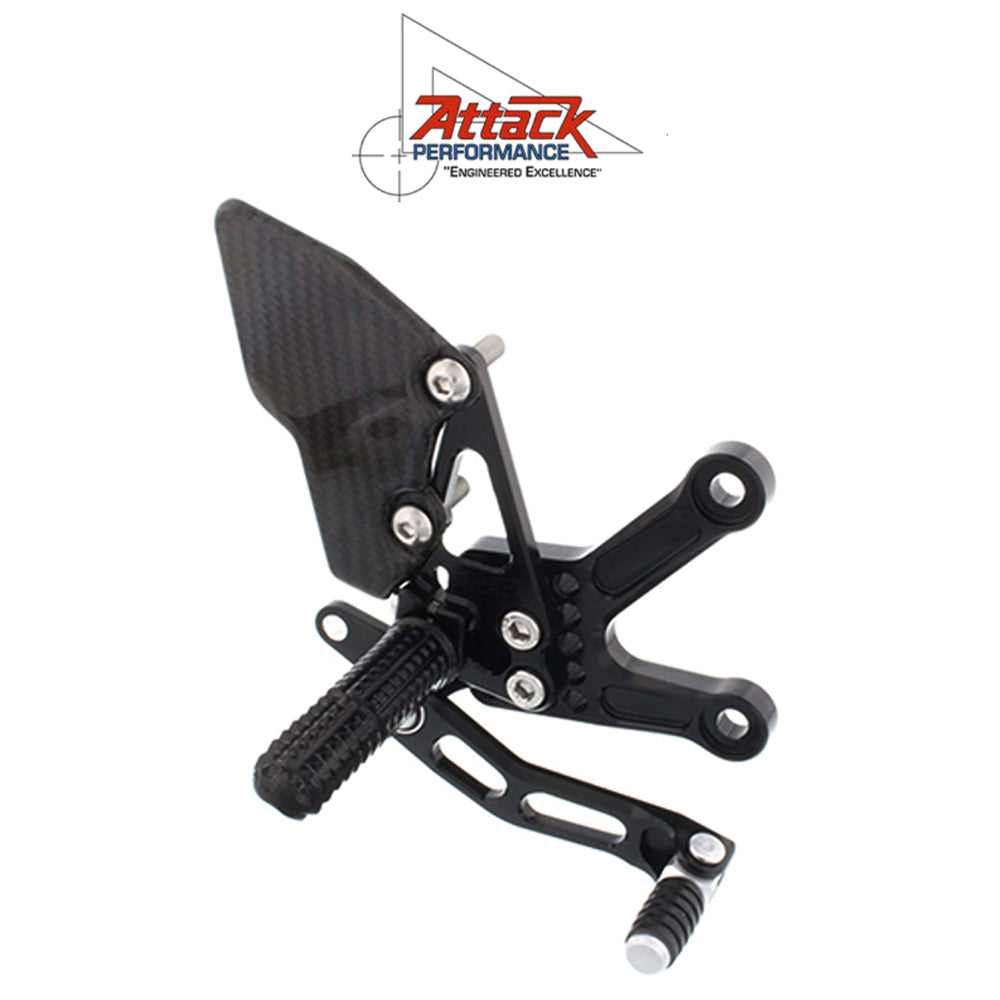 2016-2025年式 カワサキ Ｎｉｎｊａ ＺＸ－１０Ｒ用 アタックパフォーマンス製リアセット(ブラック)　Attack Performance REAR SET KIT, ZX10R, 16- , BLACK (消費税、送料込み)