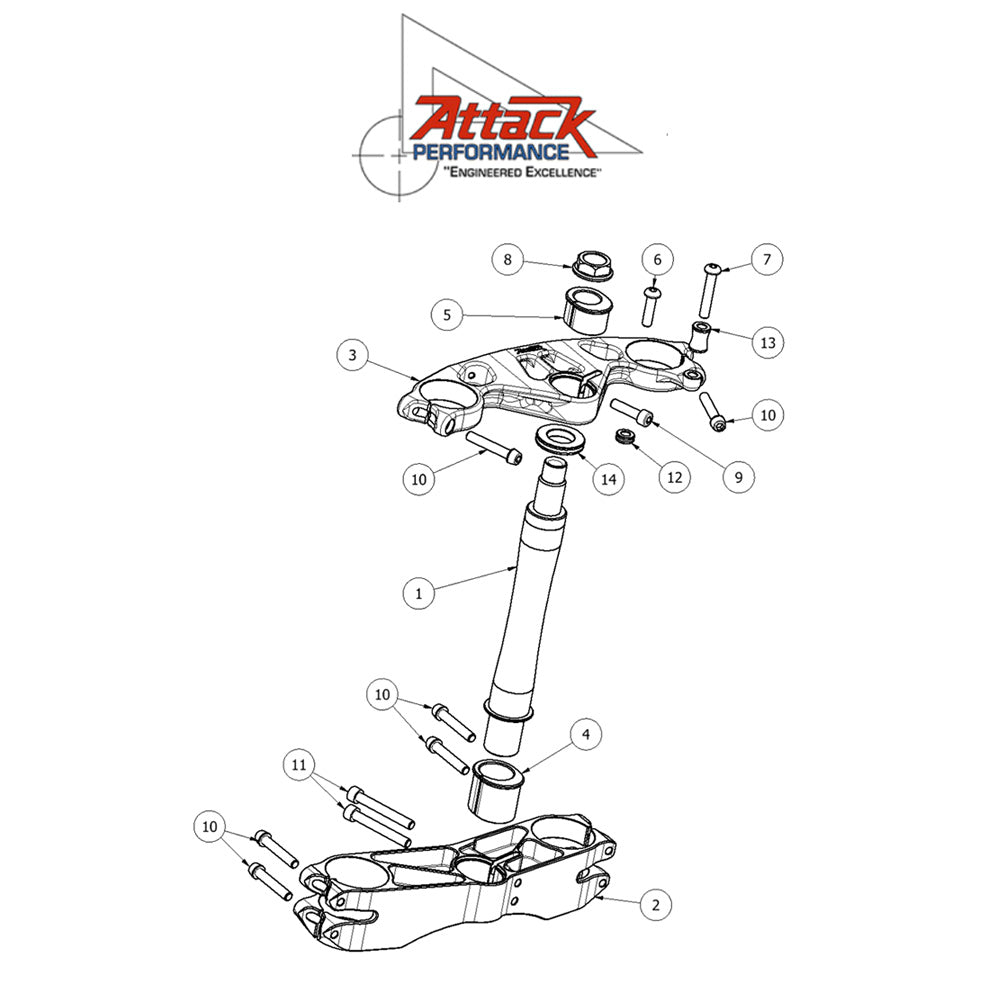 2016-2025年式 カワサキ Ｎｉｎｊａ ＺＸ－１０Ｒ用 アタックパフォーマンス製GPトリプルクランプキット(ブラック)　Attack Performance TRIPLE CLAMP KIT, GP, ZX-10 16-, BLACK (消費税、送料込み)