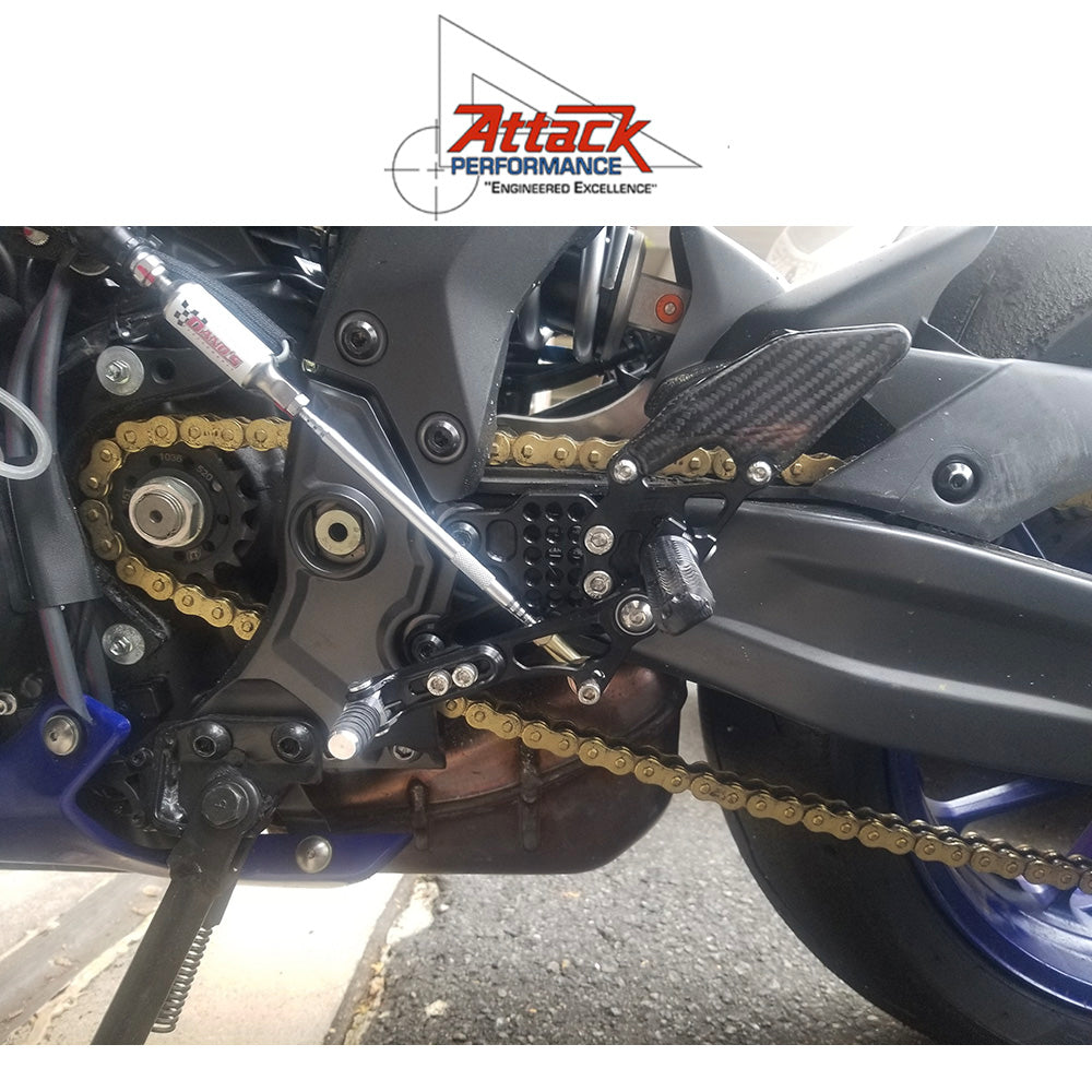 2022-2025年式 ヤマハ ＹＺＦ－Ｒ７用 アタックパフォーマンス製リアセット(ブラック)　Attack Performance REAR SET KIT, YAM R7 2022- , BLACK (消費税、送料込み)