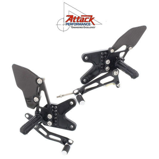 2022-2025年式 ヤマハ ＹＺＦ－Ｒ７用 アタックパフォーマンス製リアセット(ブラック)　Attack Performance REAR SET KIT, YAM R7 2022- , BLACK (消費税、送料込み)