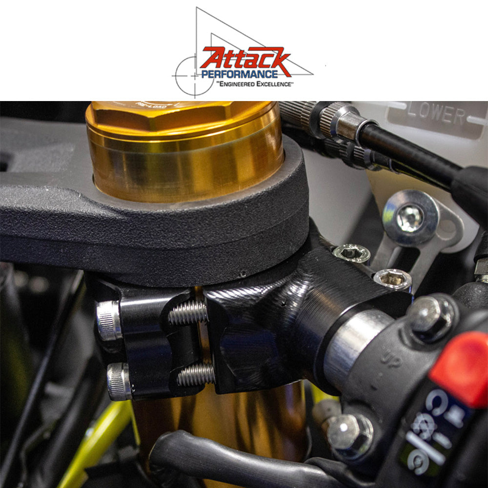 2022-2025年式 ヤマハ ＹＺＦ－Ｒ７用 アタックパフォーマンス製ゼロオフセット ハンドルバーキット 50mm (ブラック)　Attack Performance HANDLE BAR KIT, ZERO OFFSET, 50MM, BLACK (消費税、送料込み)