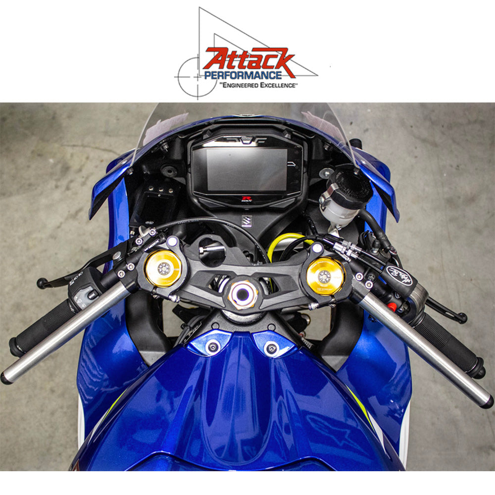 2022-2025年式 ヤマハ ＹＺＦ－Ｒ７用 アタックパフォーマンス製ゼロオフセット ハンドルバーキット 50mm (ブラック)　Attack Performance HANDLE BAR KIT, ZERO OFFSET, 50MM, BLACK (消費税、送料込み)