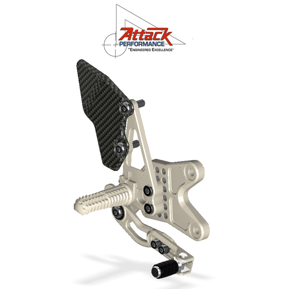 2015-2025年式 ヤマハＹＺＦ－Ｒ３用 アタックパフォーマンス製リアセット(エアロハード)　Attack Performance REAR SET KIT, YAM R3 2015- , AERO HARD (消費税、送料込み)