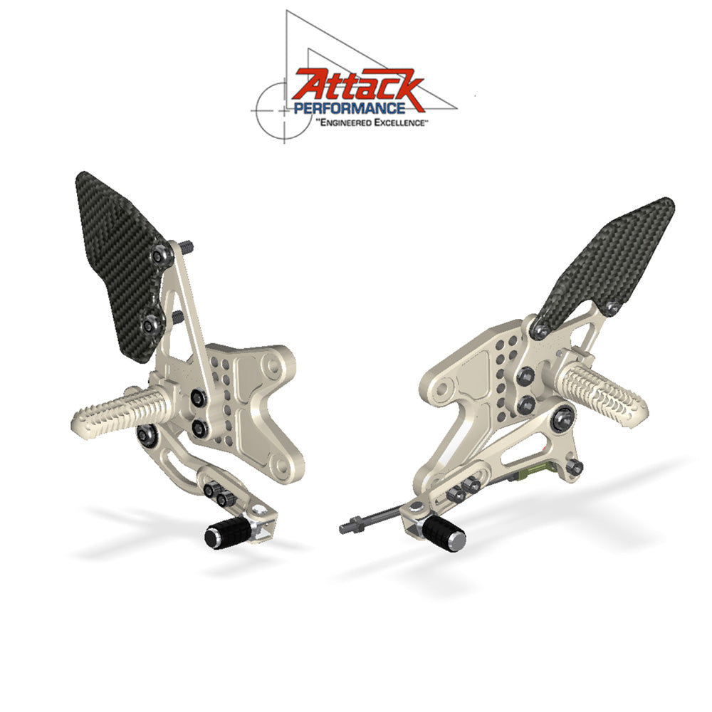 2015-2025年式 ヤマハＹＺＦ－Ｒ３用 アタックパフォーマンス製リアセット(エアロハード)　Attack Performance REAR SET KIT, YAM R3 2015- , AERO HARD (消費税、送料込み)