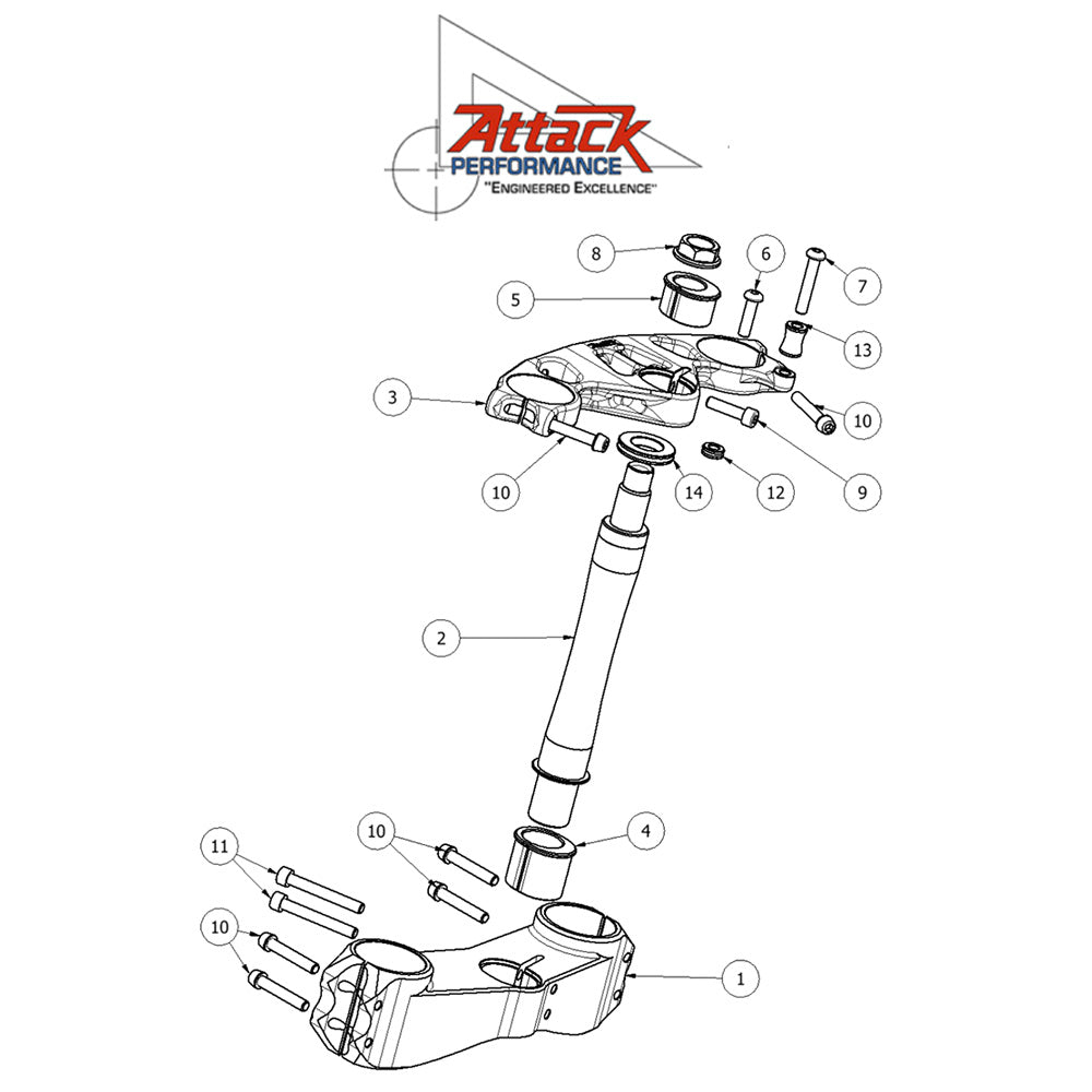2013-2017年式 カワサキ Ｎｉｎｊａ ＺＸ－６Ｒ用 アタックパフォーマンス製トリプルクランプキット　Attack Performance TRIPLE CLAMP KIT, GP, ZXR636 13- (消費税、送料込み)