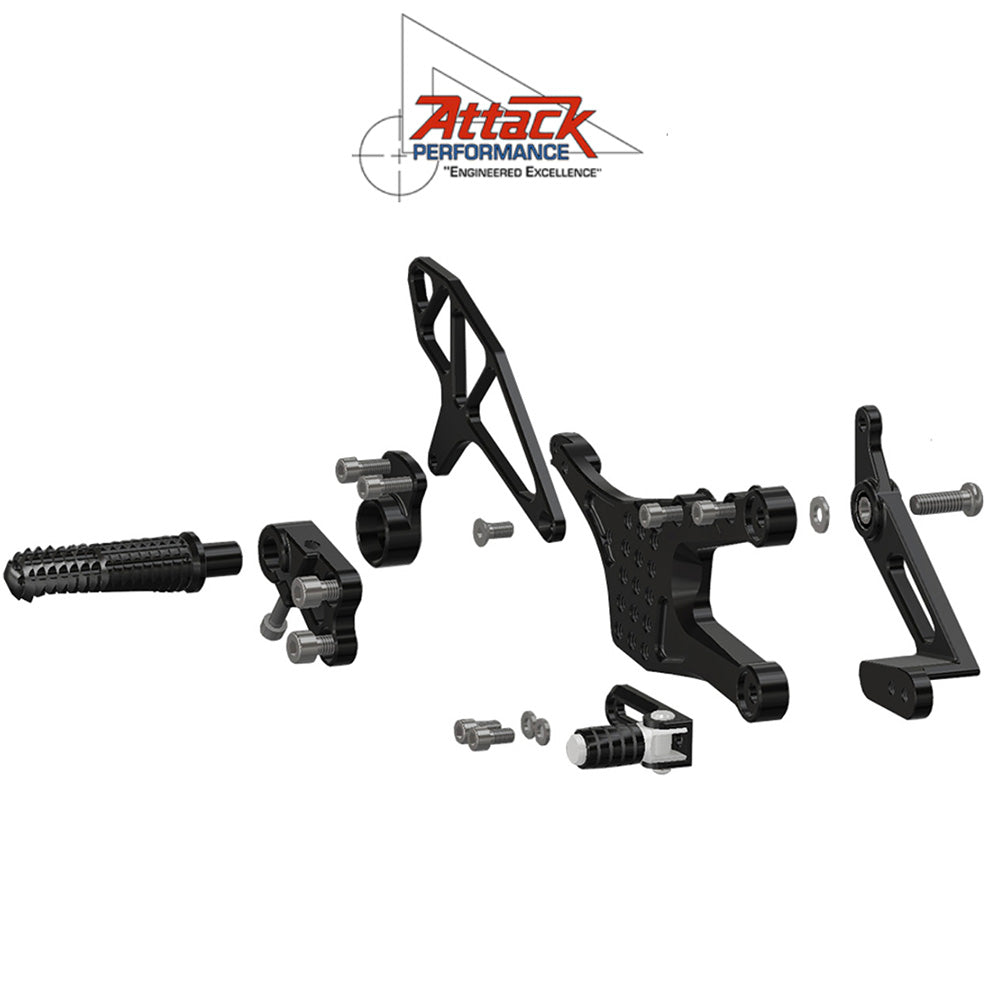 2006-2020年式 ヤマハＹＺＦ－Ｒ６用 アタックパフォーマンス製リアセット(エアロハード)　Attack Performance REAR SET KIT, YAM R6 06- , AERO HARD (消費税、送料込み)  SKU 117110G