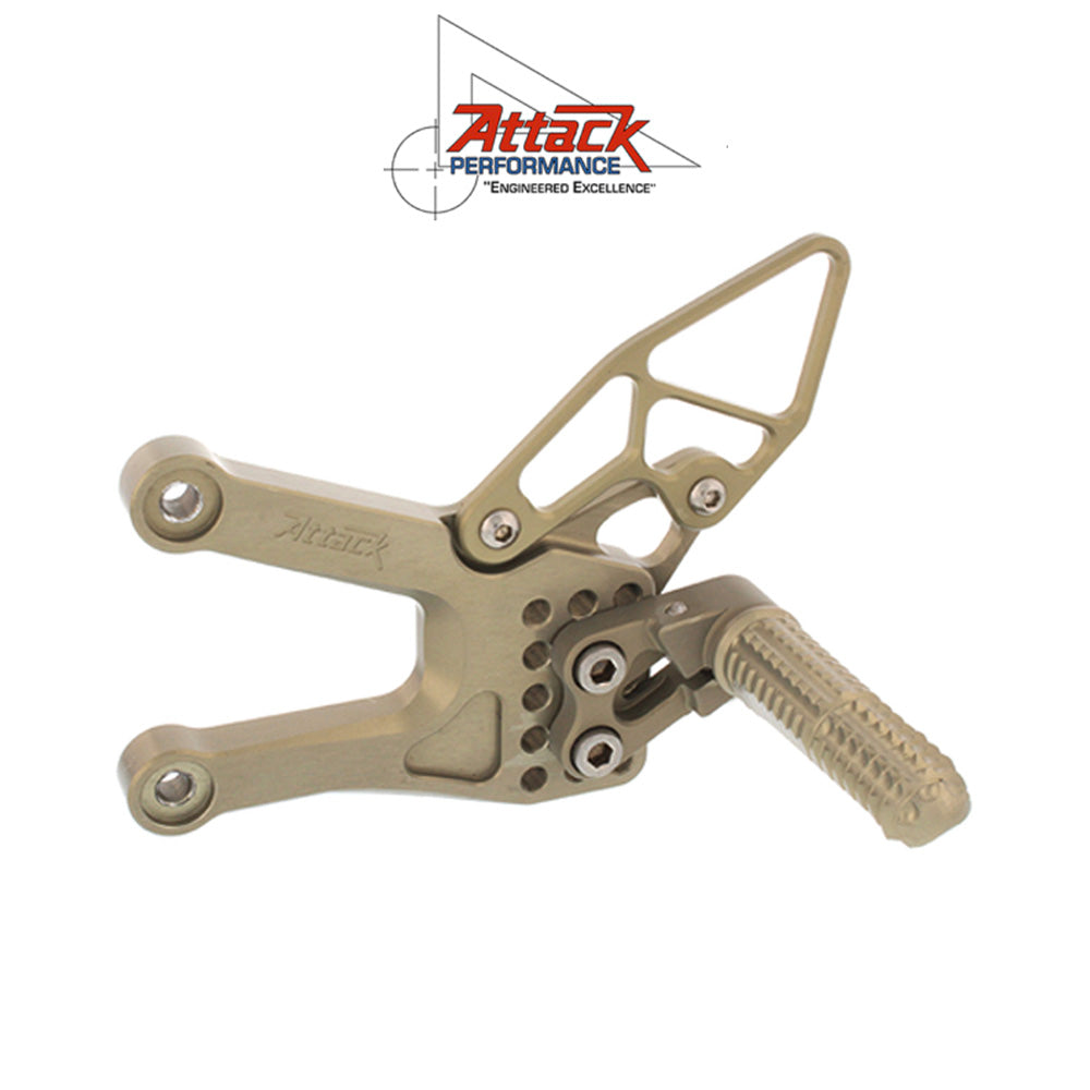 2006-2020年式 ヤマハＹＺＦ－Ｒ６用 アタックパフォーマンス製リアセット(エアロハード)　Attack Performance REAR SET KIT, YAM R6 06- , AERO HARD (消費税、送料込み)  SKU 117110G