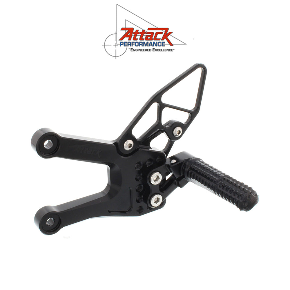 2006-2020年式 ヤマハＹＺＦ－Ｒ６用 アタックパフォーマンス製リアセット(ブラック)　Attack Performance REAR SET KIT, YAM R6 06- , BLACK (消費税、送料込み)  SKU 117110B
