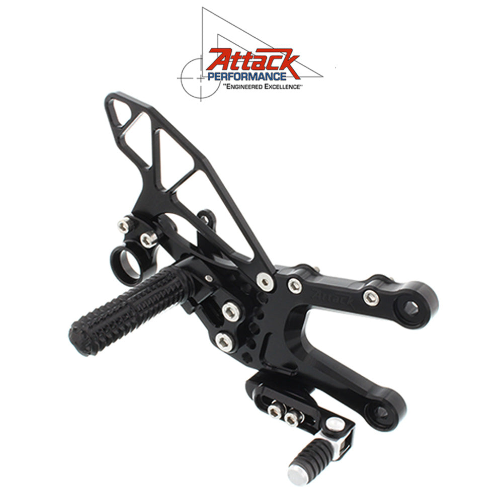 2006-2020年式 ヤマハＹＺＦ－Ｒ６用 アタックパフォーマンス製リアセット(ブラック)　Attack Performance REAR SET KIT, YAM R6 06- , BLACK (消費税、送料込み)  SKU 117110B