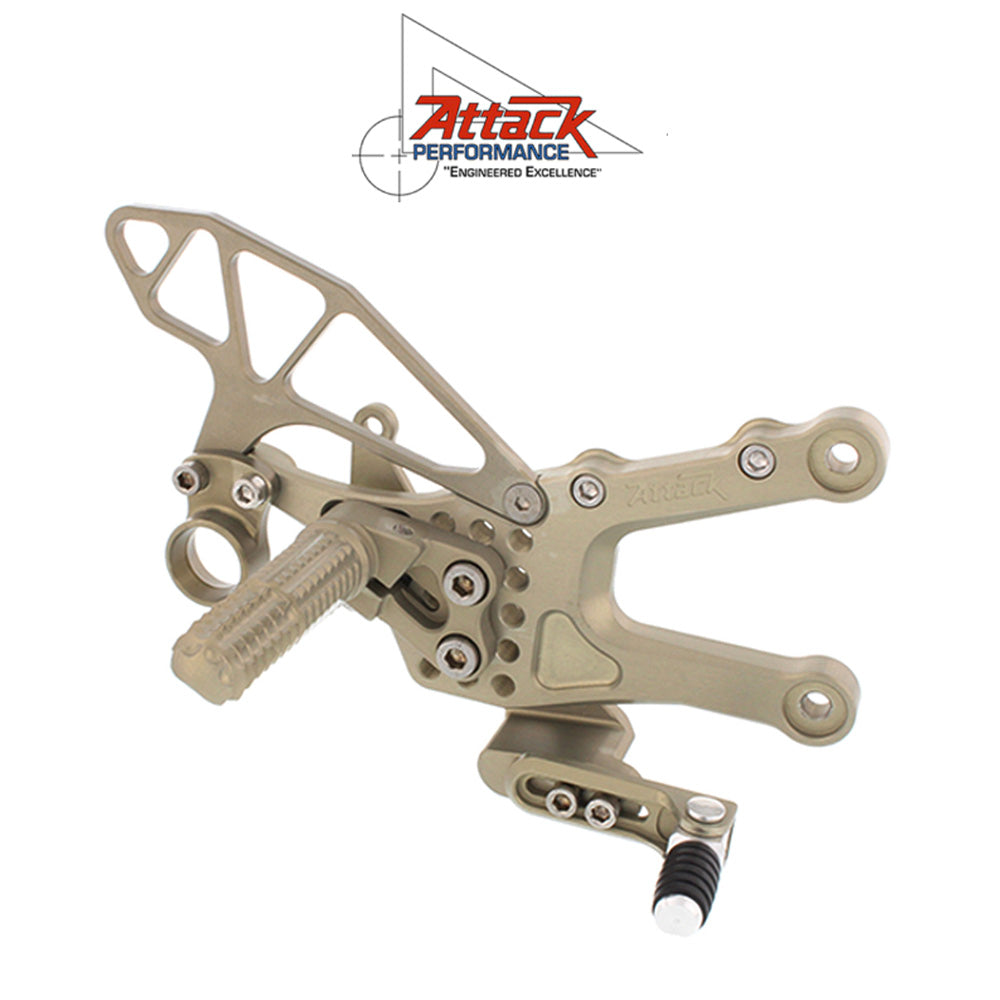 2006-2020年式 ヤマハＹＺＦ－Ｒ６用 アタックパフォーマンス製リアセット(エアロハード)　Attack Performance REAR SET KIT, YAM R6 06- , AERO HARD (消費税、送料込み)  SKU 117110G