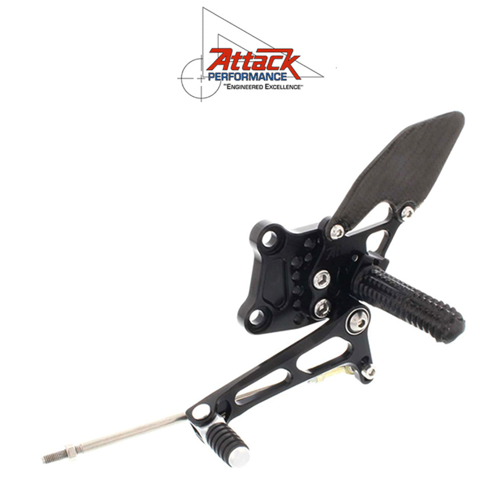 2013-2017年式カワサキ Ｎｉｎｊａ ３００用 アタックパフォーマンス製リアセット(ブラック)　Attack Performance REAR SET KIT, NINJA 250-300, BLACK (消費税、送料込み)