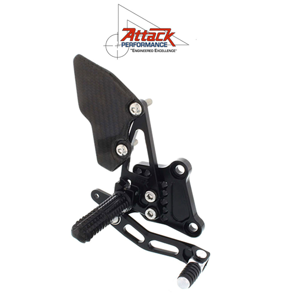 2013-2017年式カワサキ Ｎｉｎｊａ ３００用 アタックパフォーマンス製リアセット(ブラック)　Attack Performance REAR SET KIT, NINJA 250-300, BLACK (消費税、送料込み)