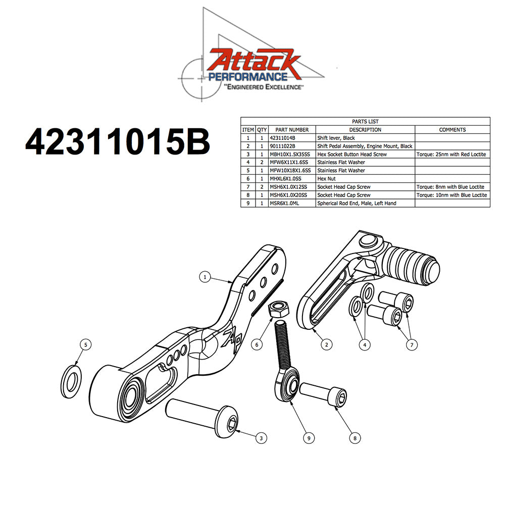 2017-2025年式 スズキ ＧＳＸ－Ｒ１０００Ｒ用 アタックパフォーマンス製リアセット(ブラック)　Attack Performance REAR SET KIT WITH SHIFT LEVER, GSXR1000 17 - , AERO HARD (消費税、送料込み)
