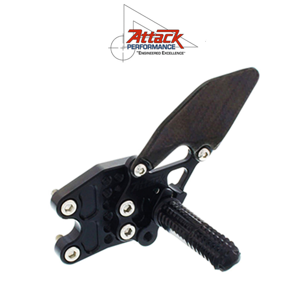 2017-2025年式 スズキ ＧＳＸ－Ｒ１０００Ｒ用 アタックパフォーマンス製リアセット(ブラック)　Attack Performance REAR SET KIT WITH SHIFT LEVER, GSXR1000 17 - , AERO HARD (消費税、送料込み)