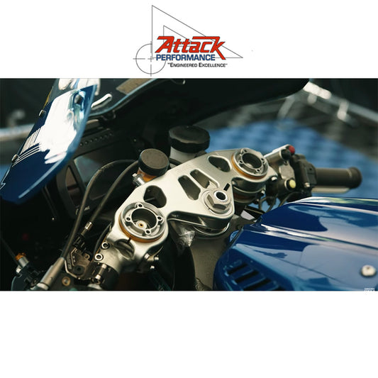 2015-2025年式 ヤマハ ＹＺＦ－Ｒ１用 アタックパフォーマンス製ゼロオフセット ハンドルバーキット 50mm (ブラック)　Attack Performance HANDLE BAR KIT, ZERO OFFSET, 50MM, BLACK (消費税、送料込み)