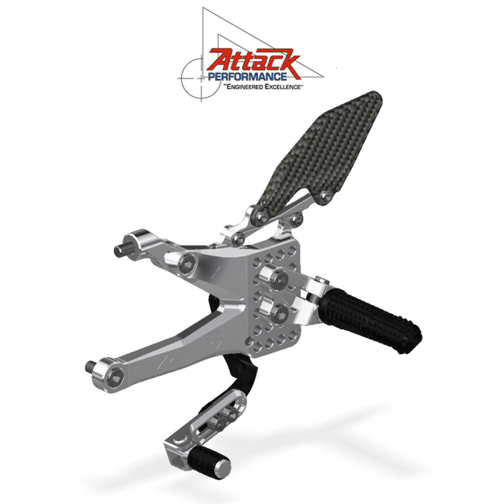 2018-2024年式 ドゥカティ パニガーレＶ４用 アタックパフォーマンス製リアセット(クリアー)　Attack Performance REAR SET KIT, DUCATI V4, 2018 -, CLEAR (消費税、送料込み)