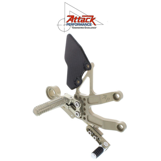 2013-2017年式 ＴＲＩＵＭＰＨ デイトナ ６７５Ｒ用 アタックパフォーマンス製リアセット(エアロハード)　Attack Performance REAR SET KIT, TRIUMPH 675 13- , AERO HARD (消費税、送料込み)