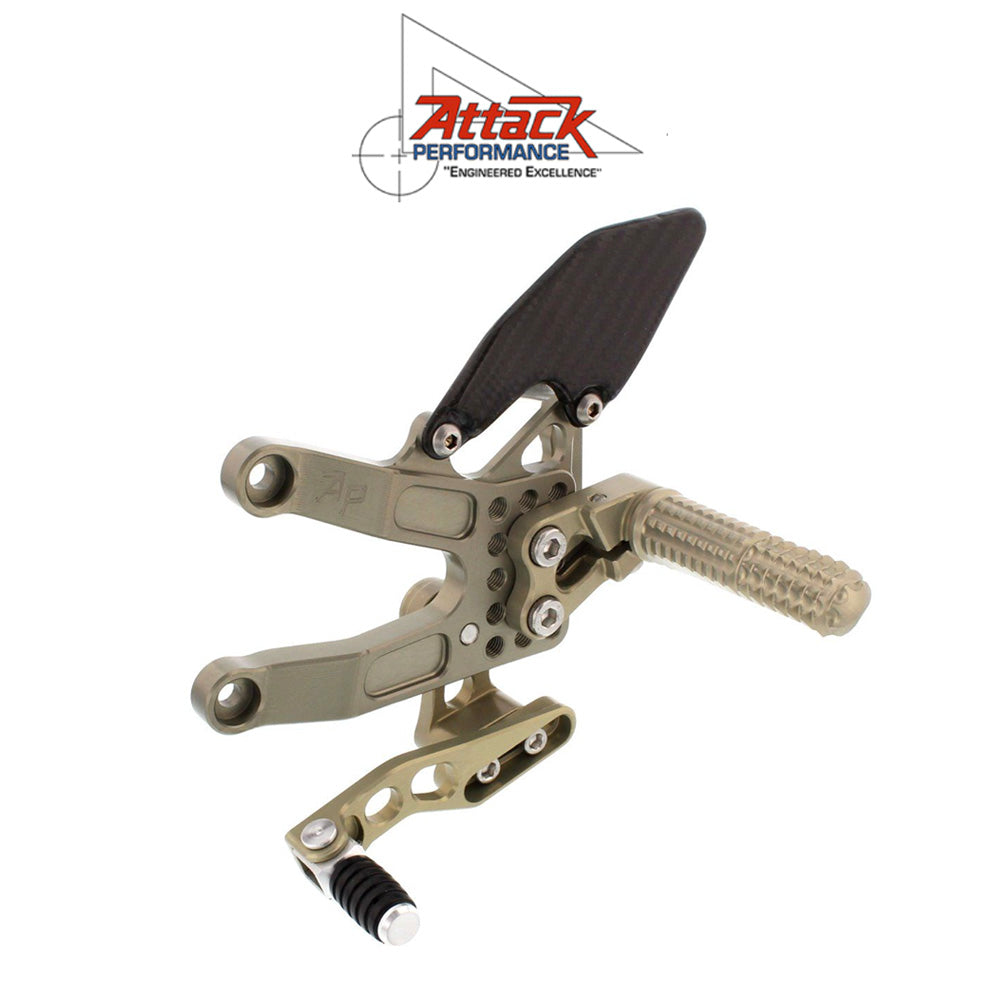 2013-2017年式 ＴＲＩＵＭＰＨ デイトナ ６７５Ｒ用 アタックパフォーマンス製リアセット(エアロハード)　Attack Performance REAR SET KIT, TRIUMPH 675 13- , AERO HARD (消費税、送料込み)