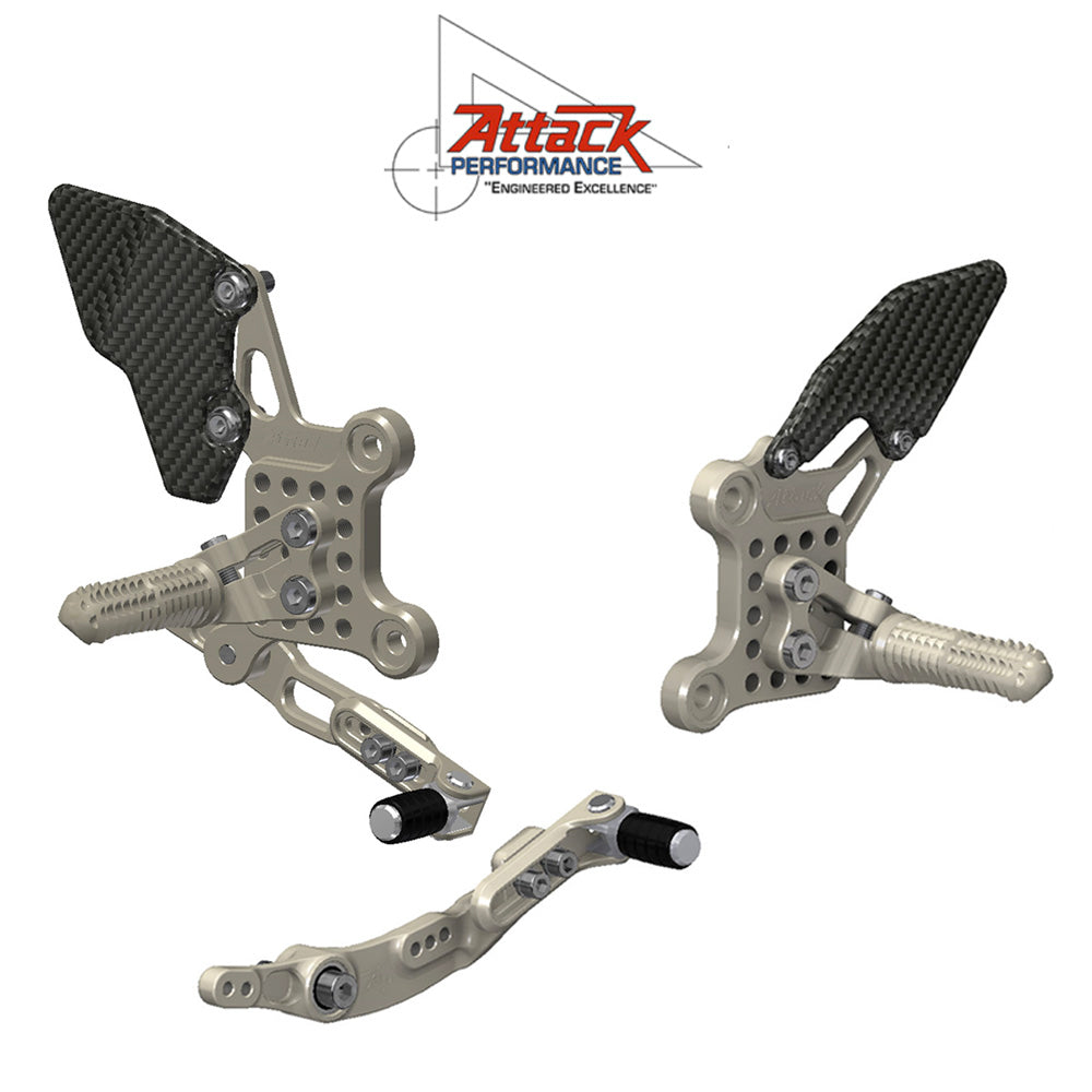 2025年式以降 ヤマハ YZF-R9用 アタックパフォーマンス製リアセット(エアロハード)　Attack Performance REAR SET KIT, YZF R9, AERO HARD (消費税、送料込み)  SKU 125110G