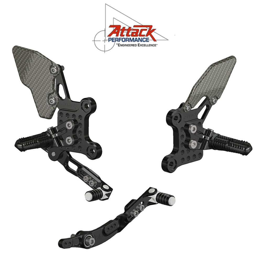 2025年式以降 ヤマハ YZF-R9用 アタックパフォーマンス製リアセット(ブラック)　Attack Performance REAR SET KIT, YZF R9, BLACK (消費税、送料込み)  SKU 125110B