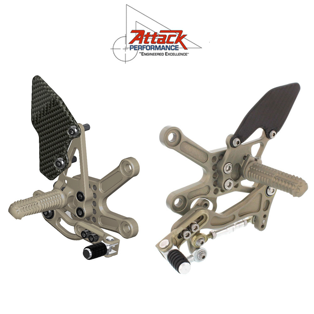 2016-2025年式 カワサキ Ｎｉｎｊａ ＺＸ－１０Ｒ用 アタックパフォーマンス製リアセット(エアロハード)　Attack Performance REAR SET KIT, ZX10R, 16- , AERO HARD (消費税、送料込み)