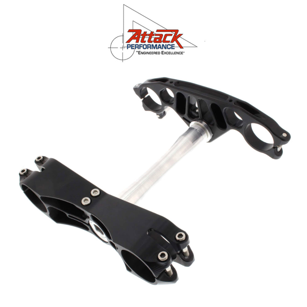 2016-2025年式 カワサキ Ｎｉｎｊａ ＺＸ－１０Ｒ用 アタックパフォーマンス製GPトリプルクランプキット(ブラック)　Attack Performance TRIPLE CLAMP KIT, GP, ZX-10 16-, BLACK (消費税、送料込み)
