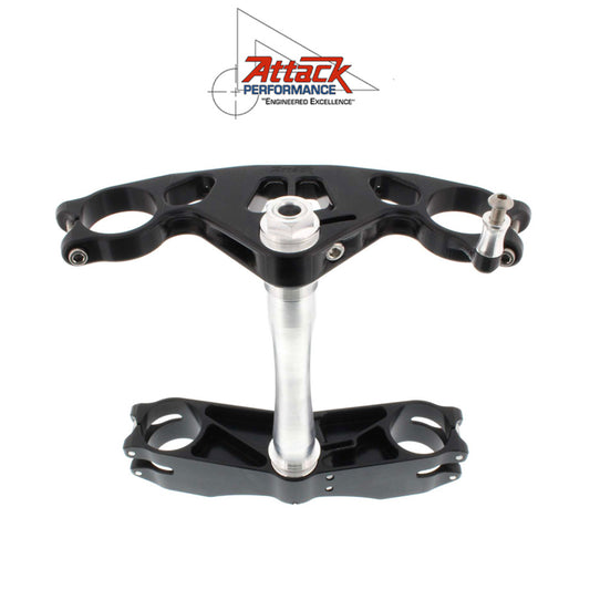 2016-2025年式 カワサキ Ｎｉｎｊａ ＺＸ－１０Ｒ用 アタックパフォーマンス製GPトリプルクランプキット(ブラック)　Attack Performance TRIPLE CLAMP KIT, GP, ZX-10 16-, BLACK (消費税、送料込み)