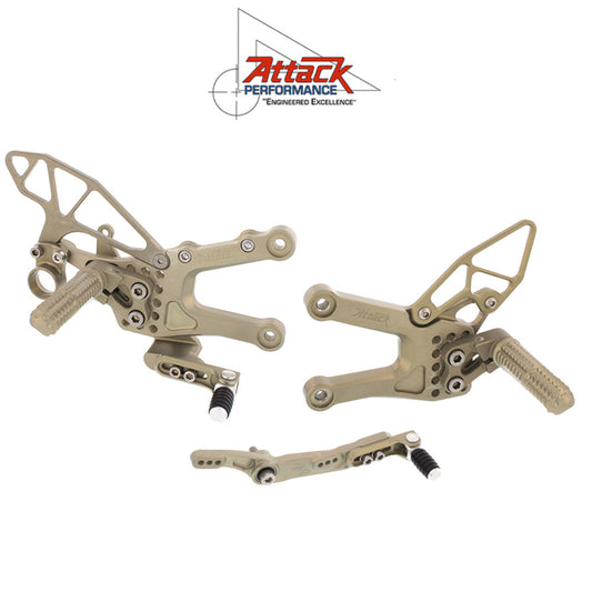 2006-2020年式 ヤマハＹＺＦ－Ｒ６用 アタックパフォーマンス製リアセット(エアロハード)　Attack Performance REAR SET KIT, YAM R6 06- , AERO HARD (消費税、送料込み)  SKU 117110G