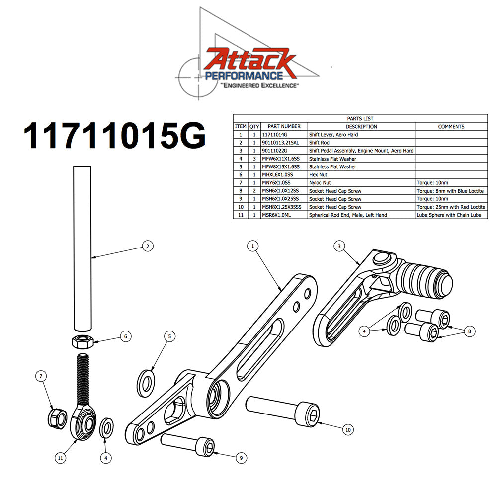 2006-2020年式 ヤマハＹＺＦ－Ｒ６用 アタックパフォーマンス製リアセット(エアロハード)　Attack Performance REAR SET KIT, YAM R6 06- , AERO HARD (消費税、送料込み)  SKU 117110G