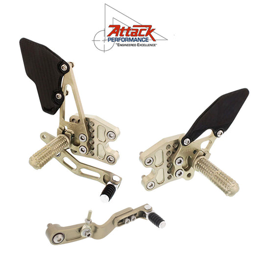 2017-2025年式 スズキ ＧＳＸ－Ｒ１０００Ｒ用 アタックパフォーマンス製リアセット(エアロハード)　Attack Performance REAR SET KIT WITH SHIFT LEVER, GSXR1000 17 - , AERO HARD (消費税、送料込み)
