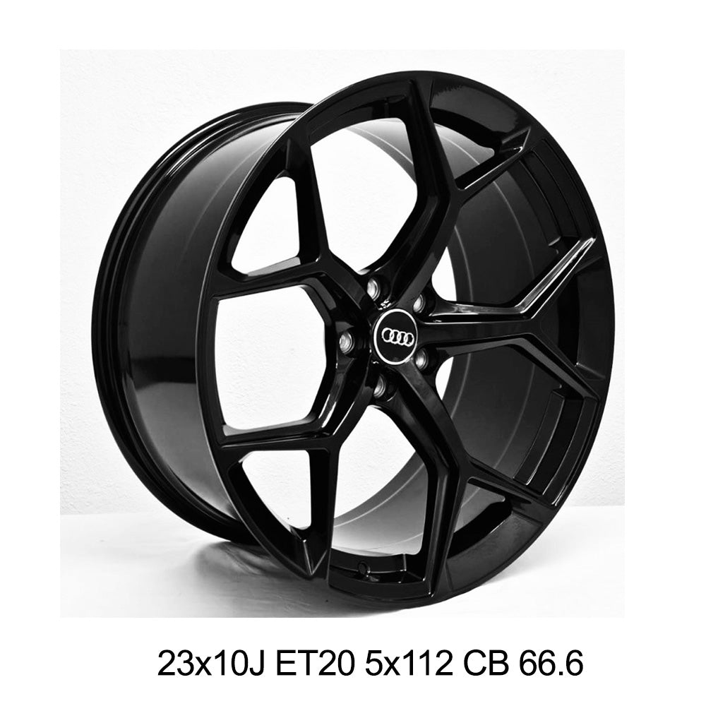 アウディSQ７用 レプリカ 23Jx10 ET20 5x112 CB 66.6 グロスブラック ホイール４本 (消費税、送料込み)