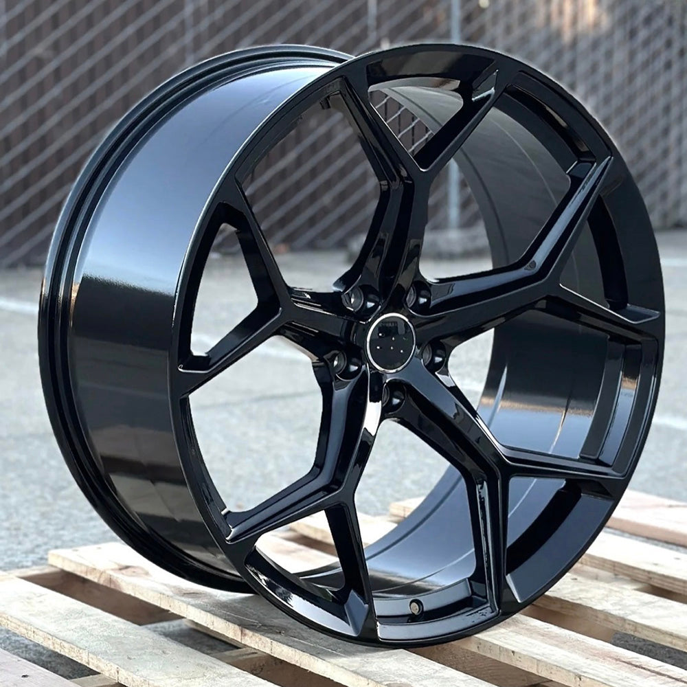 アウディSQ７用 レプリカ 23Jx10 ET20 5x112 CB 66.6 グロスブラック ホイール４本 (消費税、送料込み)