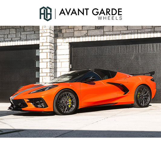 シボレー コルベット C8(Chevrolet Corvette)用 アバンギャルド M520R 19x8.5J フロント 20x11J リア ダークグラファイトメタリック ホイール４本セット Avant Garde M520R Dark Graphite Metallic 19x8.5J Front 20x11J Rear for Chevrolet Corvette C8 (送料無料)