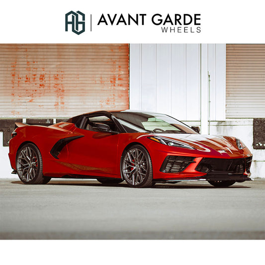 シボレー コルベット C8(Chevrolet Corvette)用 アバンギャルド M520R ダークメタリック 20x9J ET 38フロント 21x12J ET 52 リア ホイール４本セット Avant Garde M520R DARK GRAPHITE METALLIC 20x9J Front 21x12J Rear for Chevrolet Corvette C8 (送料無料)