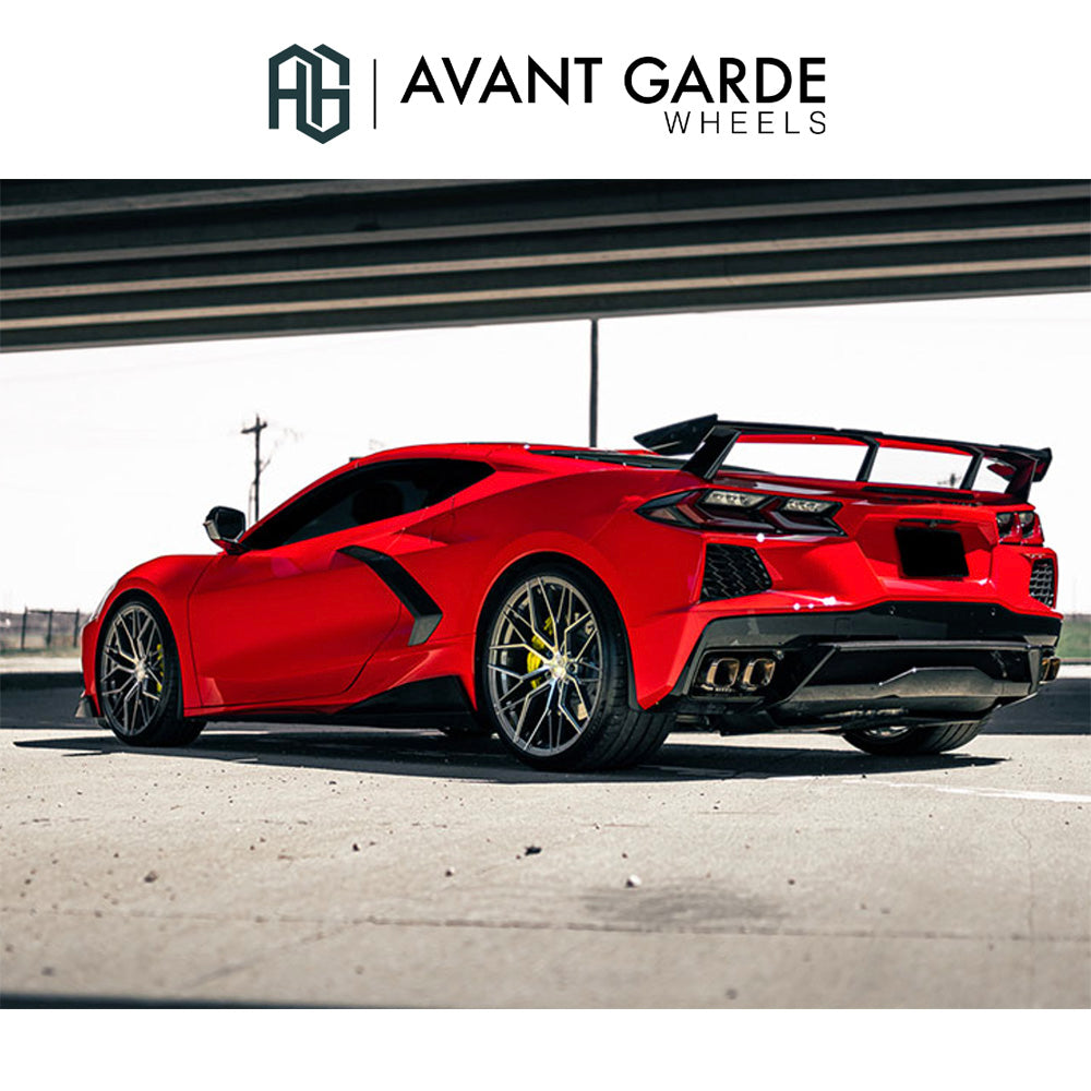 シボレー コルベット C8(Chevrolet Corvette)用 アバンギャルド M520R 19x8.5J フロント 20x11J リア ダークグラファイトメタリック ホイール４本セット Avant Garde M520R Dark Graphite Metallic 19x8.5J Front 20x11J Rear for Chevrolet Corvette C8 (送料無料)