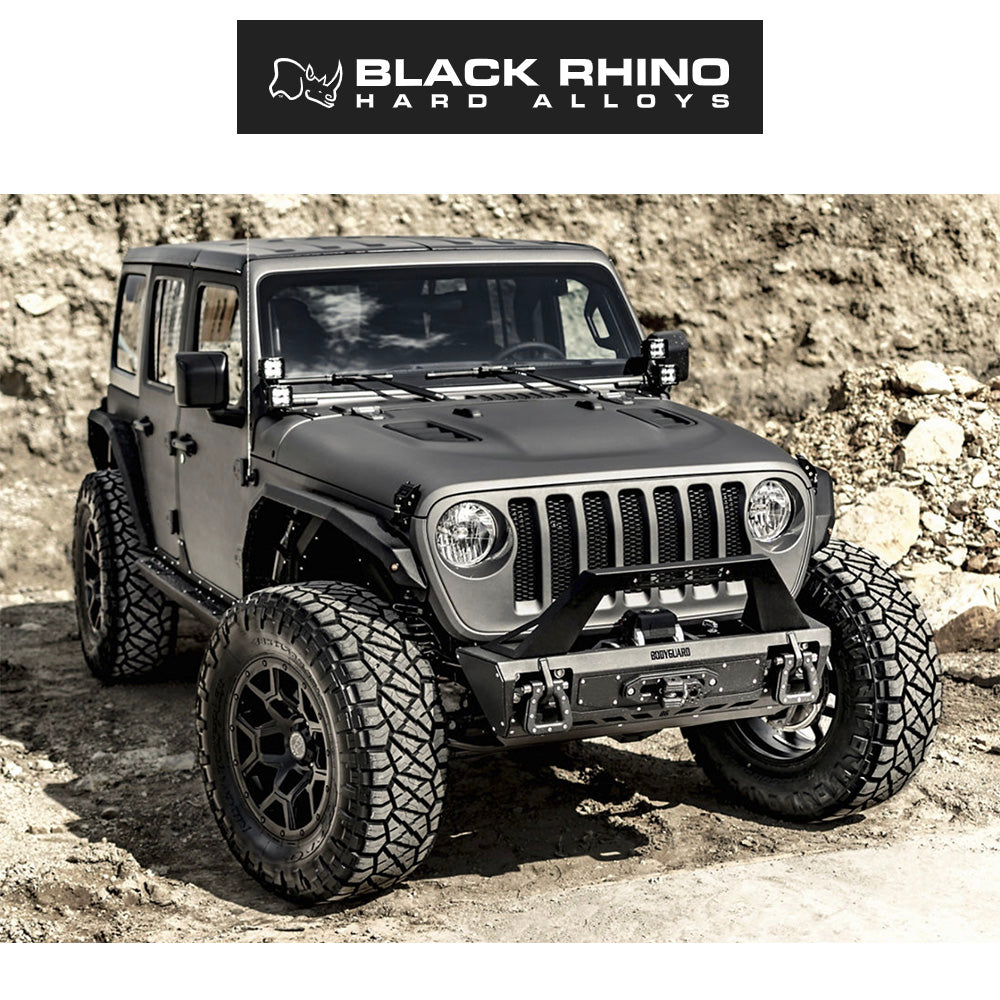 ランドローバー ディフェンダー１１０ (Land Rover Defender 110)用ブラックライノ オーバーランド 18x8J マットブラックホイール４本セット BRVRL 18X8 5X120 M-BLK 35MM (送料無料)